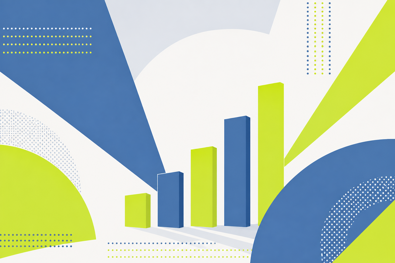 Abstract comparison bars in slate and lime